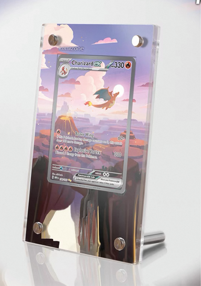 PTCG Display stand with background (Charizard ex / Latias/ Latios)