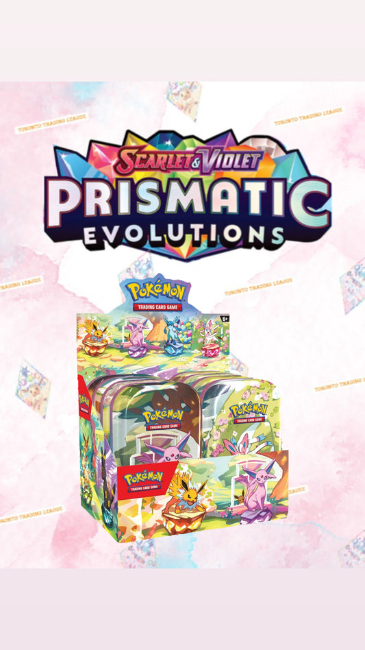 SV8.5 Prismatic Evolutions Mini Tins Display