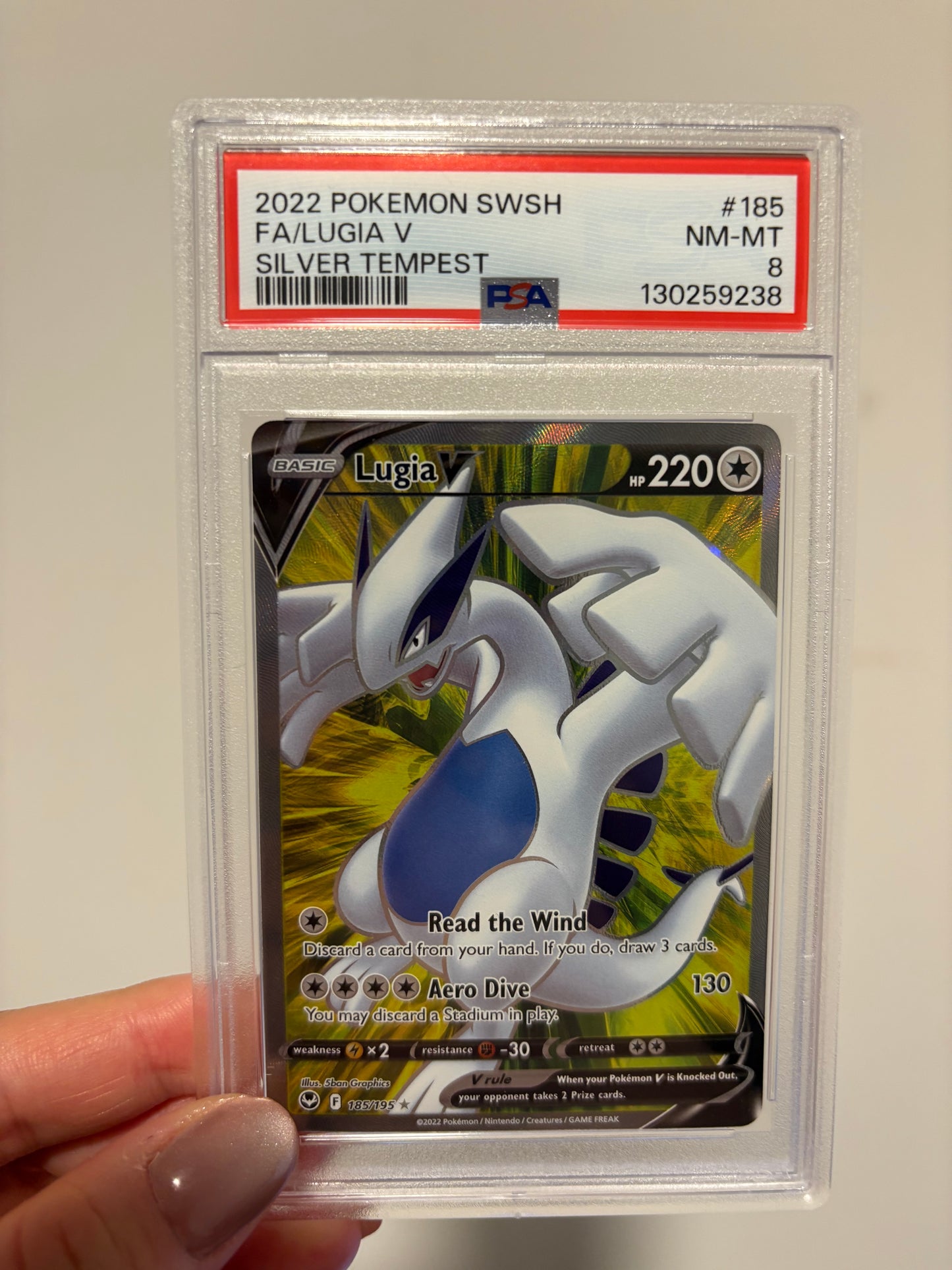 [ PSA 8 ] Lugia V (Full Art) #185