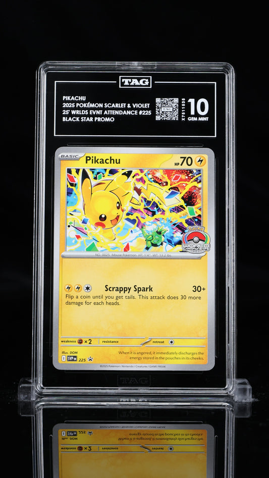 [TAG 10 Gem Mint] 2025 SV WORLD CHAMPIONSHIPS Pikachu #225 (Promo)