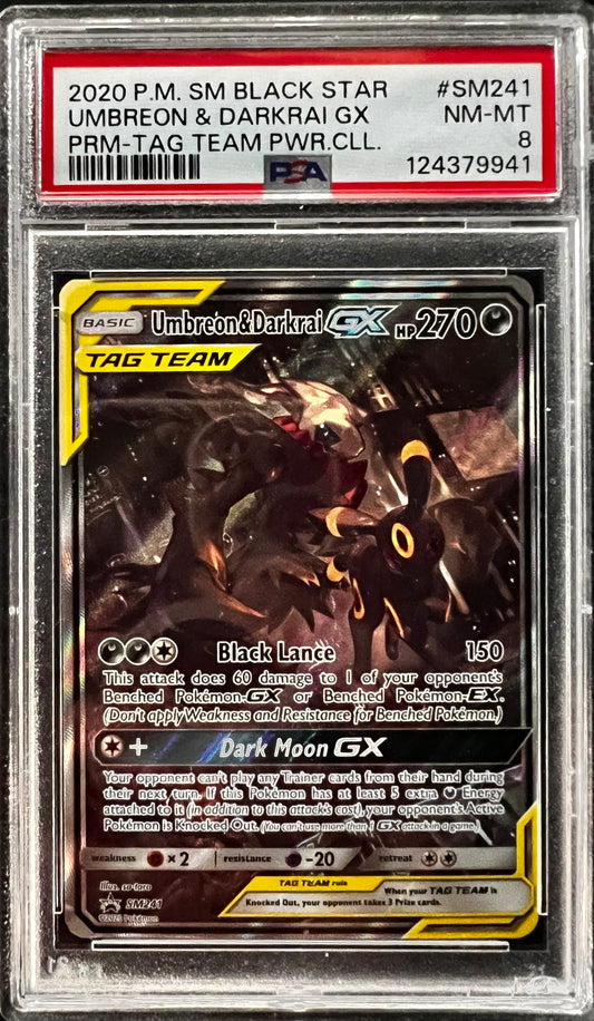 [ PSA 8 ]  Umbreon & Darkrai GX #SM241 (Promo)