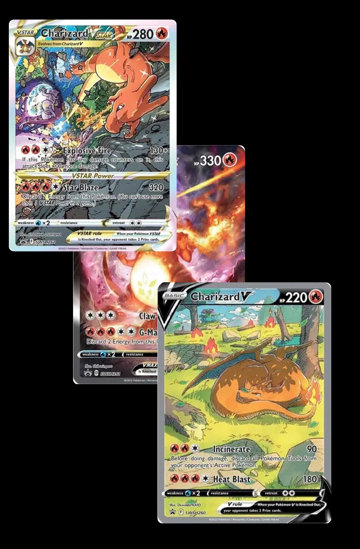[Promo] (Set of 3) Sword and Shield Charizard Ultra Premium Collection - Charizard SIR set