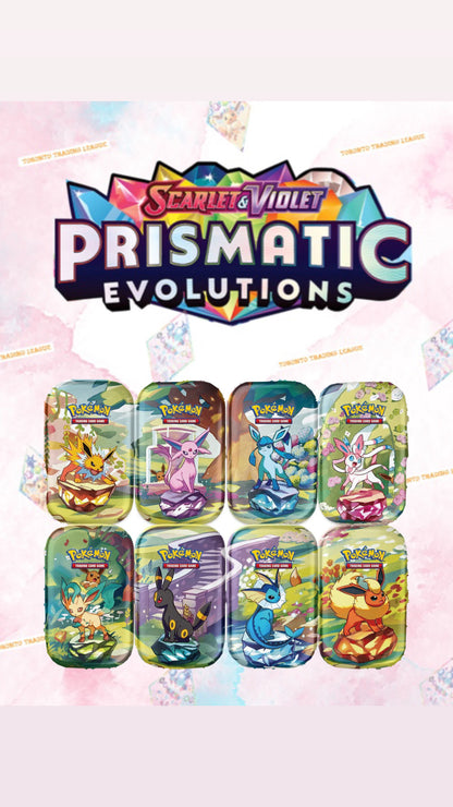 SV8.5 Prismatic Evolutions Mini Tins Display
