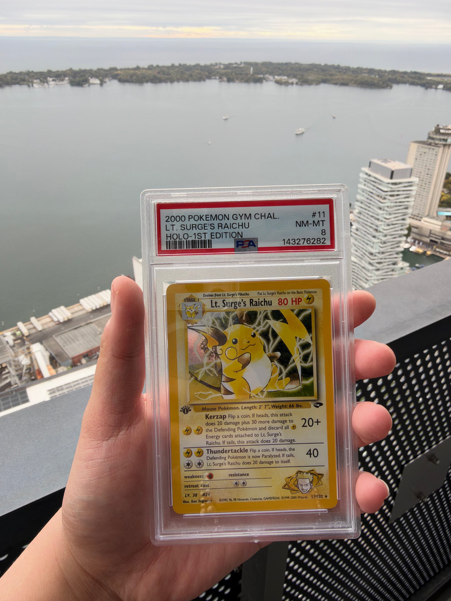 [ PSA 8 ] Lt. Surge's Raichu (Holo Rare) #11