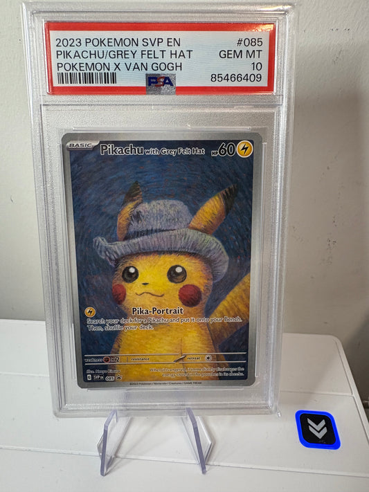 [ PSA10 ] Pikachu with grey felt hat #085